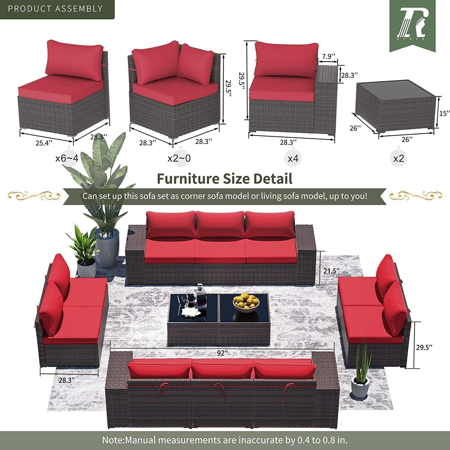 16-Piece Outdoor Patio Furniture Set with ETL Approved 45