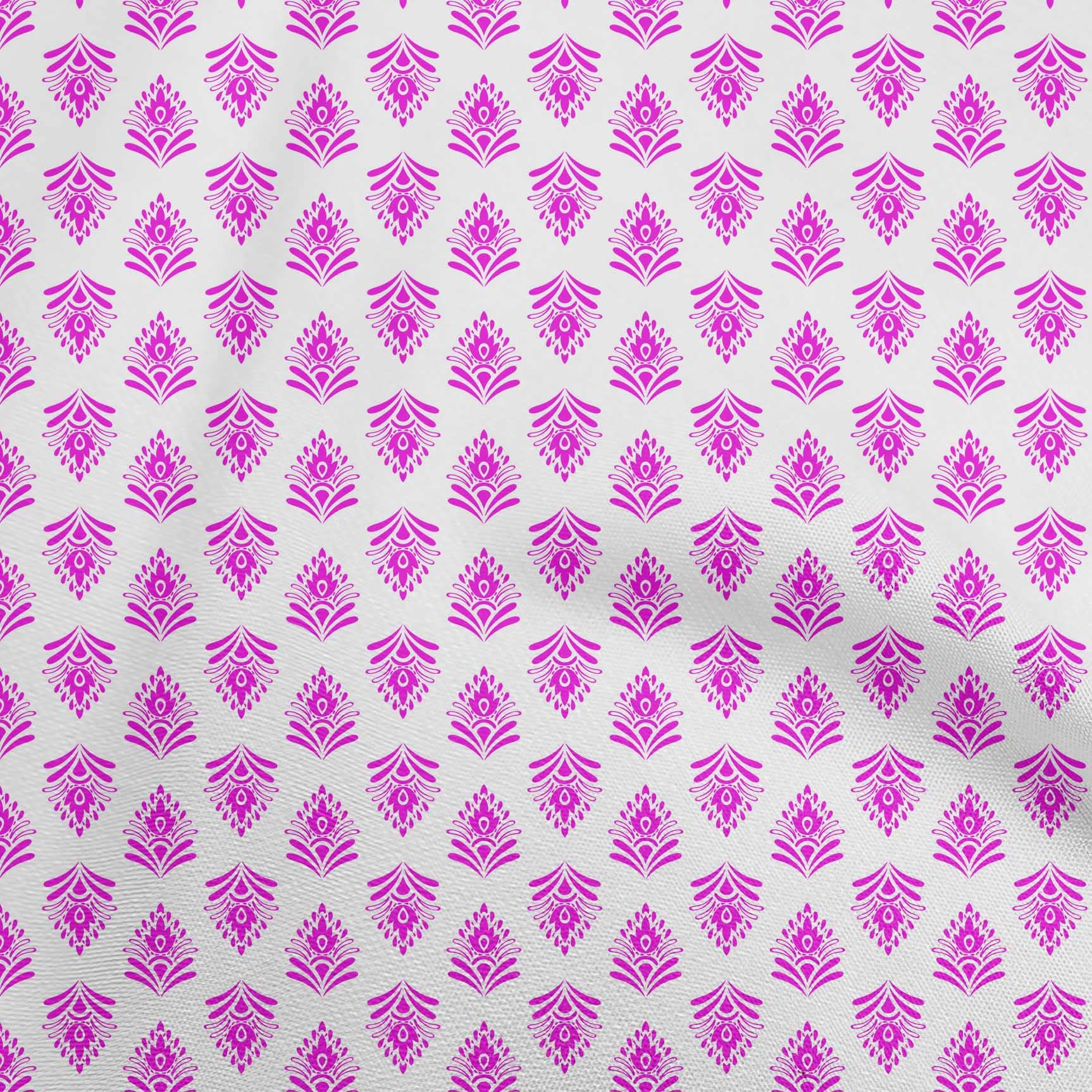 Premium 100% Cotton Cambric Fuschia Pink Fabric - 42 Inch Wide by The Yard | Asian Block Print Dress Material for DIY Clothing, Quilting & Home Decor Projects
