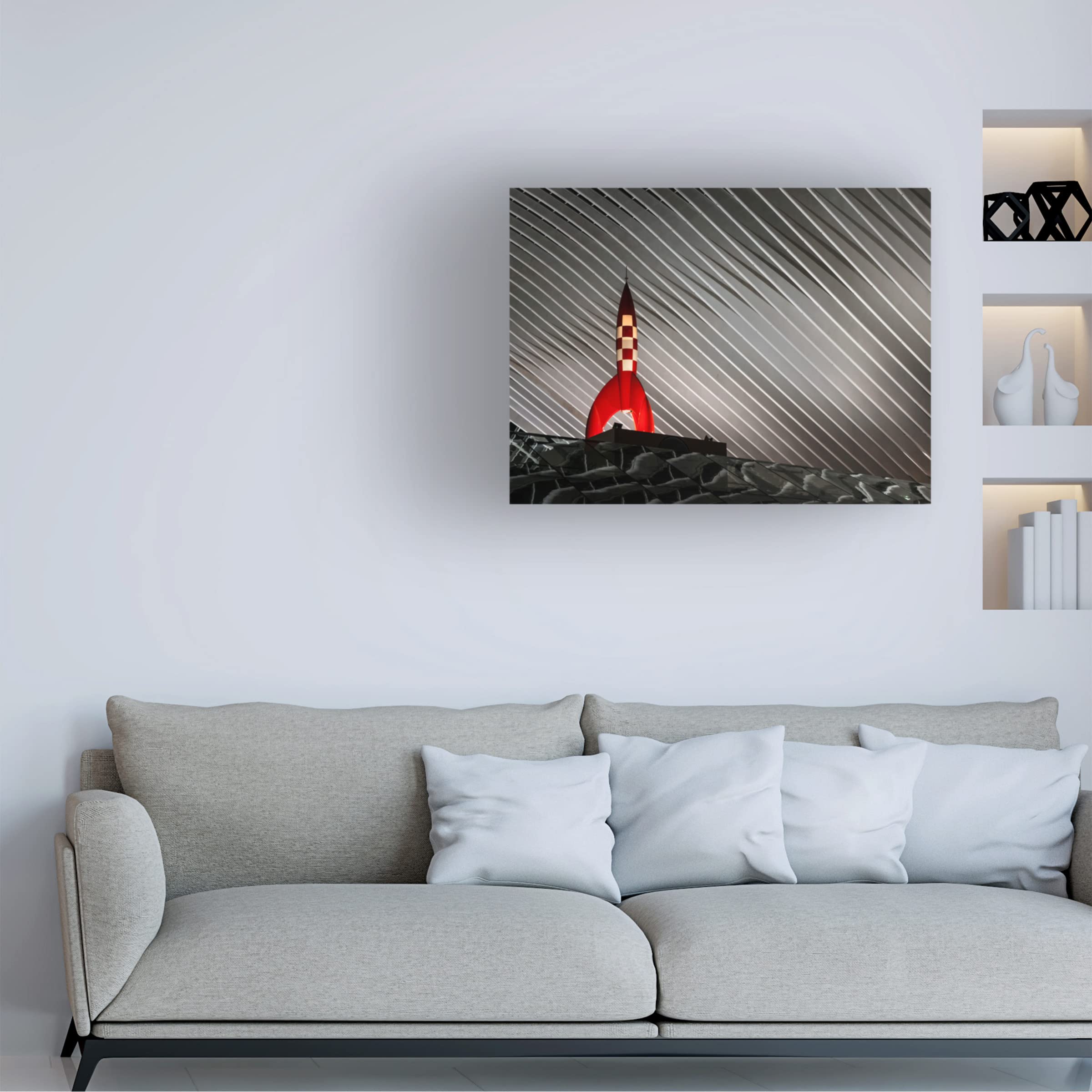 Trademark Fine Art 'Night Launch' Canvas Wall Art by Jef Van Den Hende - Space Themed Home Decor for Living Room, Bedroom & Office