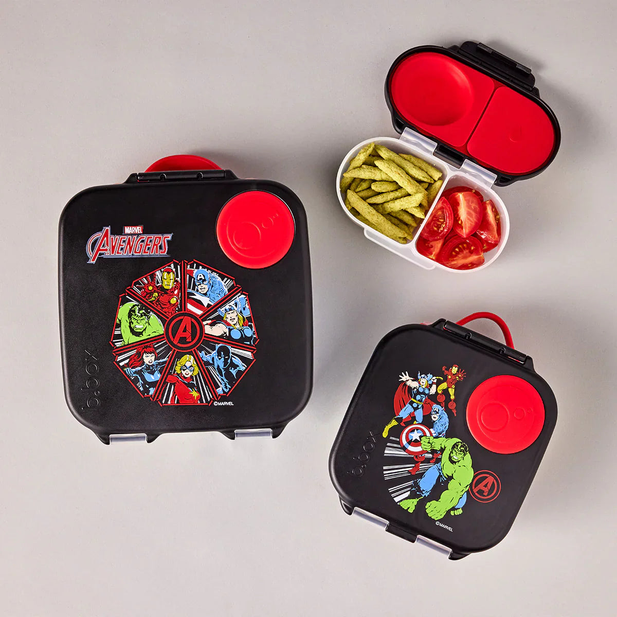 b.box Snack Box with Marvel Avengers Design - Leak-Proof Kids Lunch Box for School, Travel & Outdoor Activities | BPA-Free & Easy to Clean
