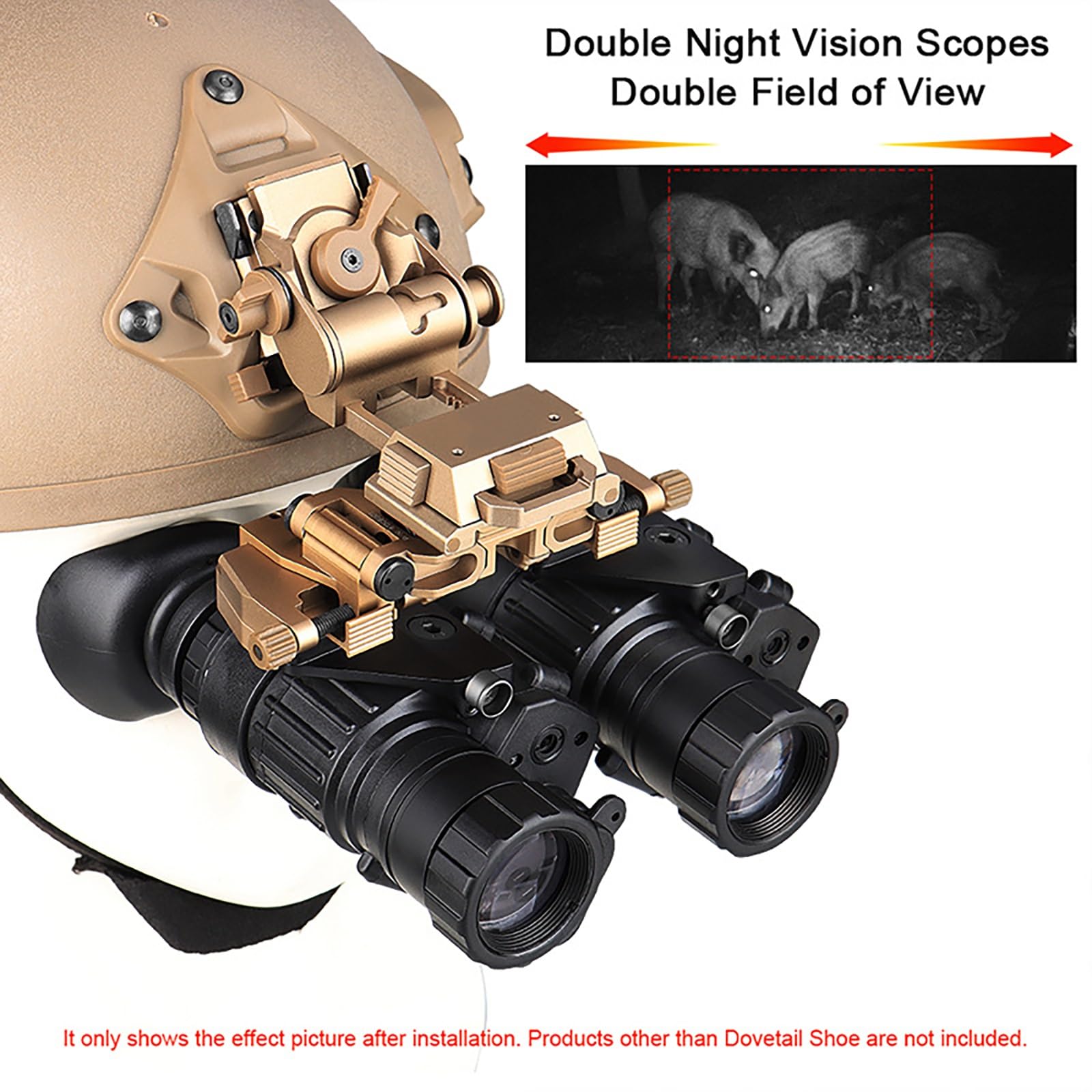 PVS-14 Lightweight Dual Tube Night Vision Mounting System - AN/PVS-14LW Aluminum Alloy Adapter for Military, Hunting & Tactical Operations | Compatible with PVS-14 Night Vision Goggles & Binoculars | Durable Anodized Construction for Outdoor Use