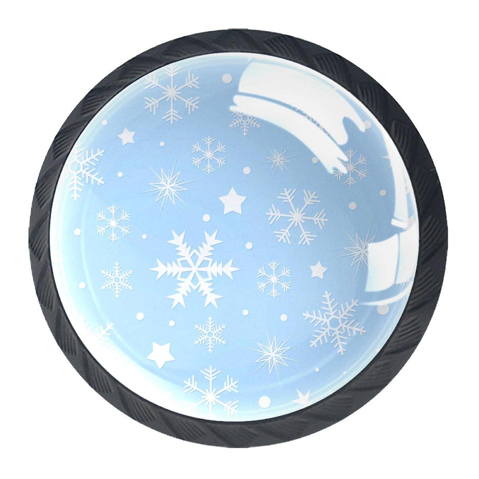 4 Pack Snowflake Pattern Cabinet Knobs - Kitchen Cupboard Handles, Dresser Drawer Pulls, Door Hardware with Screws - Perfect for Home Renovation & DIY Furniture Upgrade