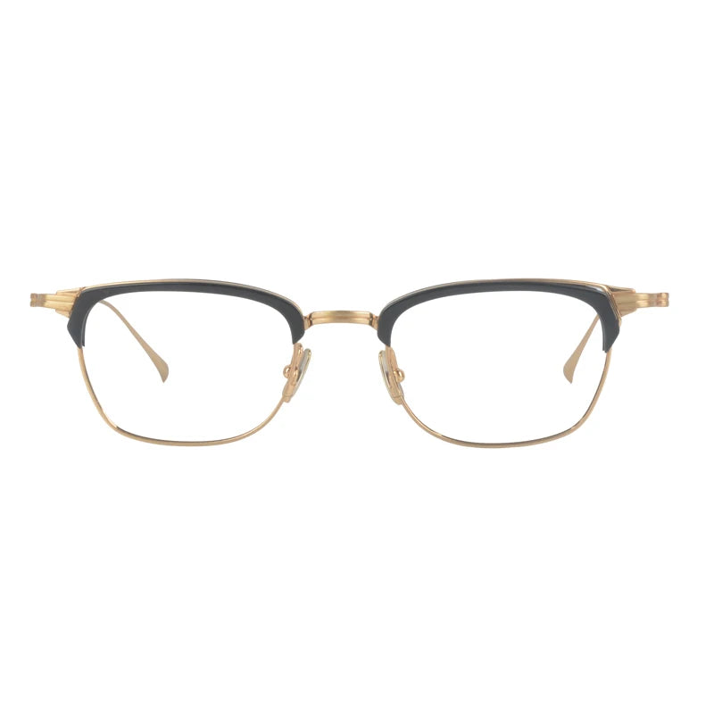 Stylish Unisex Black Titanium Acetate Square Frame Eyeglasses 14926 - Perfect for Work, Reading & Fashion Accessories