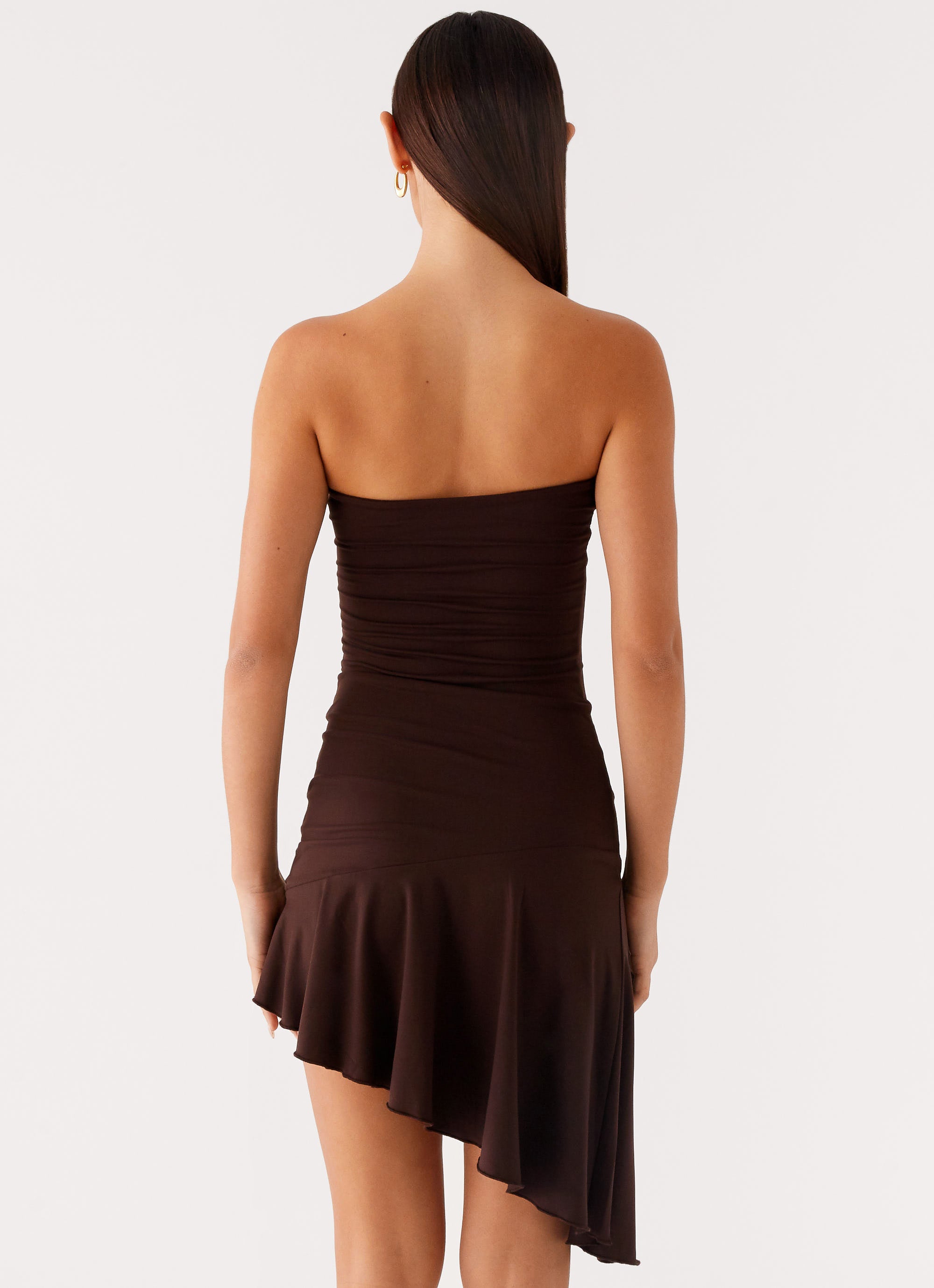 Arianne Mini Dress in Chocolate - Elegant & Flattering Women's Party Dress for Night Out, Date Night & Special Occasions