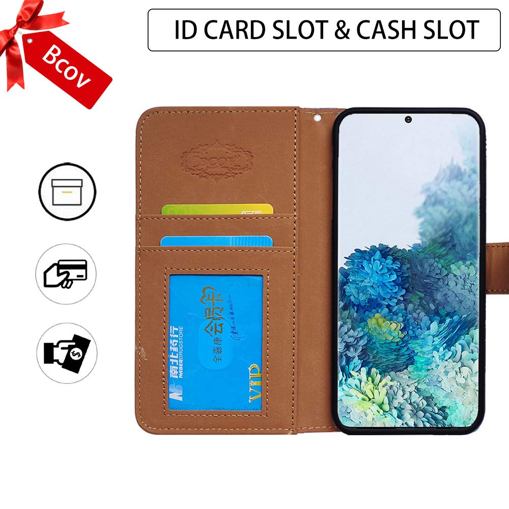 Premium White Cat Leather Flip Wallet Case for iPhone SE 2020 (3rd Gen) - Card Slot Holder & Kickstand | Compatible with 4.7-inch iPhone SE/8/7 | Perfect for Work, Travel & Everyday Protection
