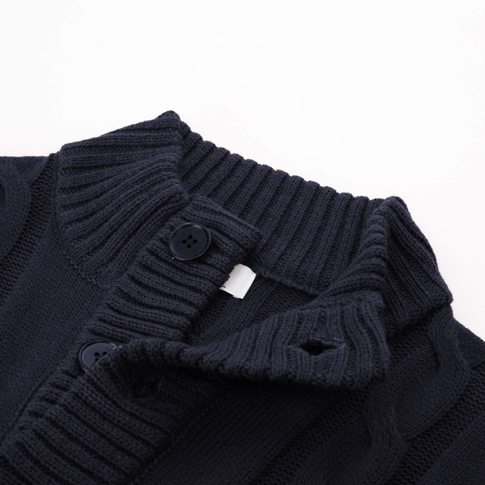 PJ PAUL JONES Men's Stand Collar Cable Knit Button Cardigan Sweater - Warm Winter Pullover for Casual Wear & Office Outfits