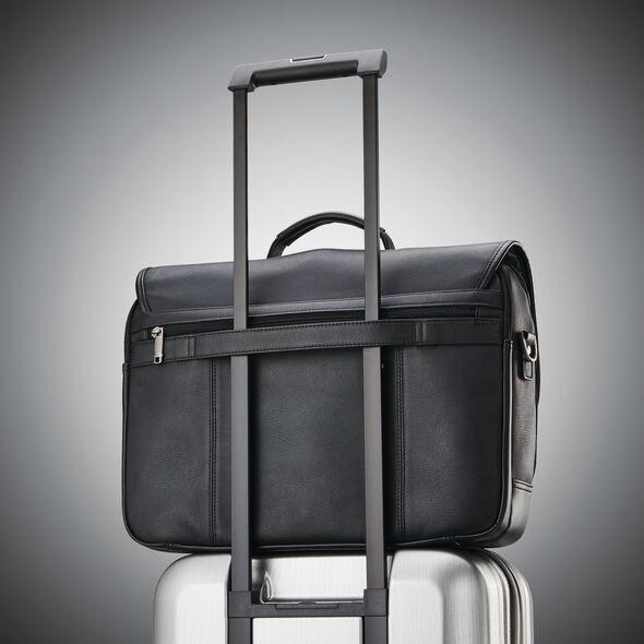 Samsonite Classic Leather Flapover Briefcase - Durable Business Laptop Bag for Men & Women - Perfect for Office, Travel & Commuting