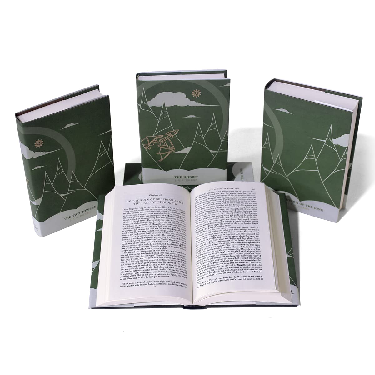 Juniper Books - The Lord of the Rings 5 Volume Book Set - Custom Cover Design for J.R.R. Tolkien Collection | Perfect for Fantasy Book Lovers & Home Library Decor