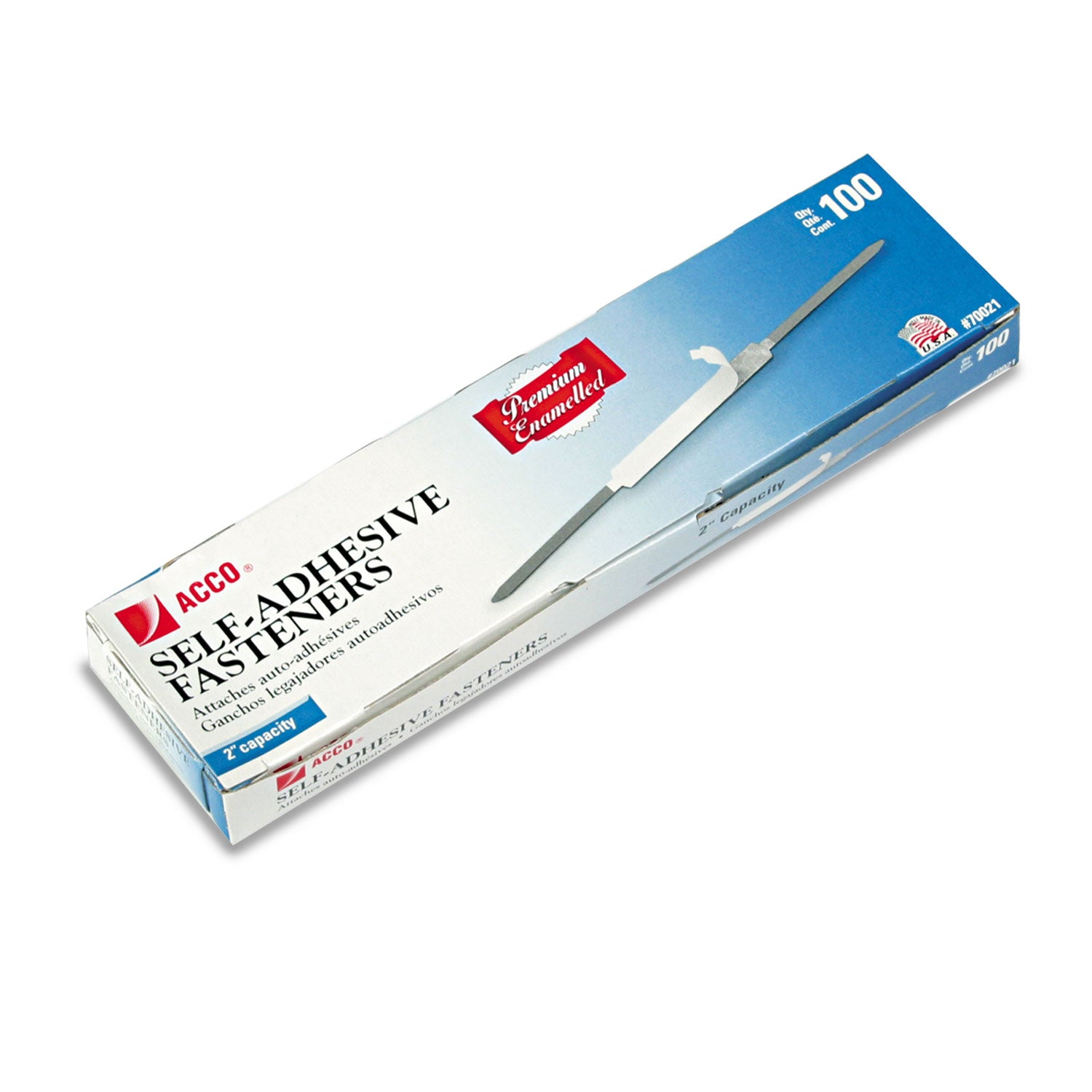 ACCO Premium Self-Adhesive Two Prong Paper Fastener Bases - 2 Capacity, 2.75
