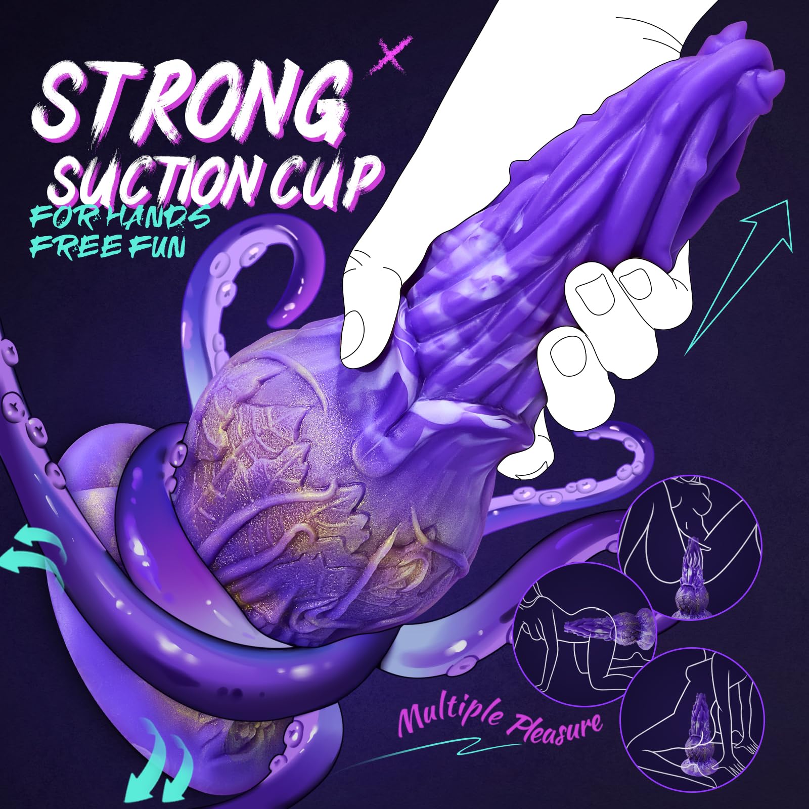 Monster G-Spot Octopus Dildo - 7 Thrusting & Vibrating Modes, 8.66 Inch Remote Control Fantasy Sex Toy with Suction Cup for Women & Couples - Perfect for Solo Play, Couples Exploration & Fantasy Fulfillment