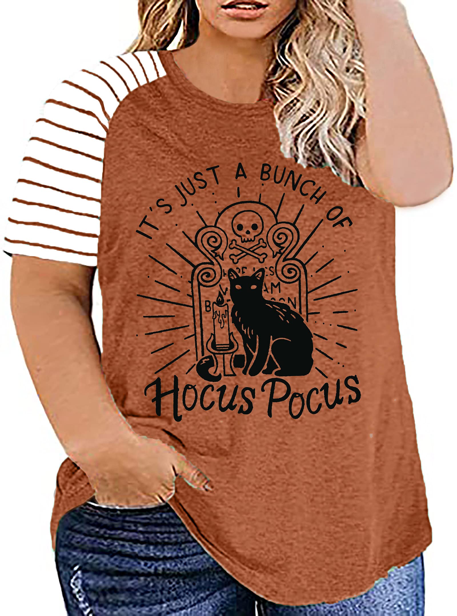 Plus Size Halloween Tops for Women - Hocus Pocus Movie Inspired Oversized Shirts | Cute & Comfortable Halloween Costume Outfits for Parties & Cosplay