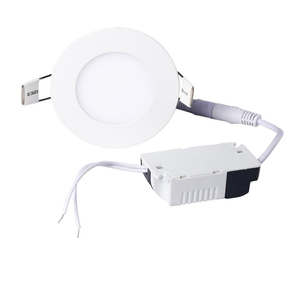 10mm Ultra-Thin White Round LED Panel Light - 100-240V AC Recessed Ceiling Lamp for Home, Office & Commercial Spaces | Energy-Efficient Low Profile Lighting Solution