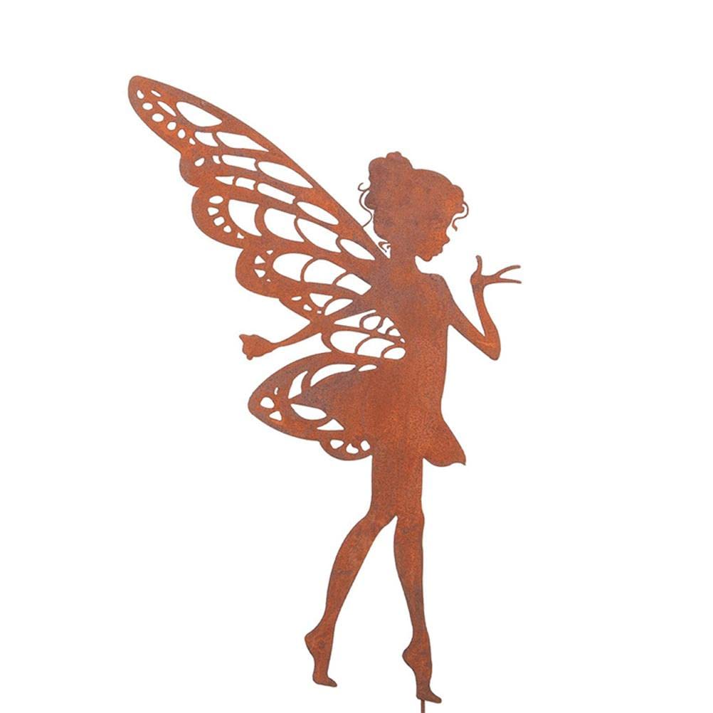 Metal Fairy Silhouette Garden Stakes - Decorative Outdoor Yard Art for Spring & Garden Decor | Perfect for Flower Beds, Patios & Landscaping