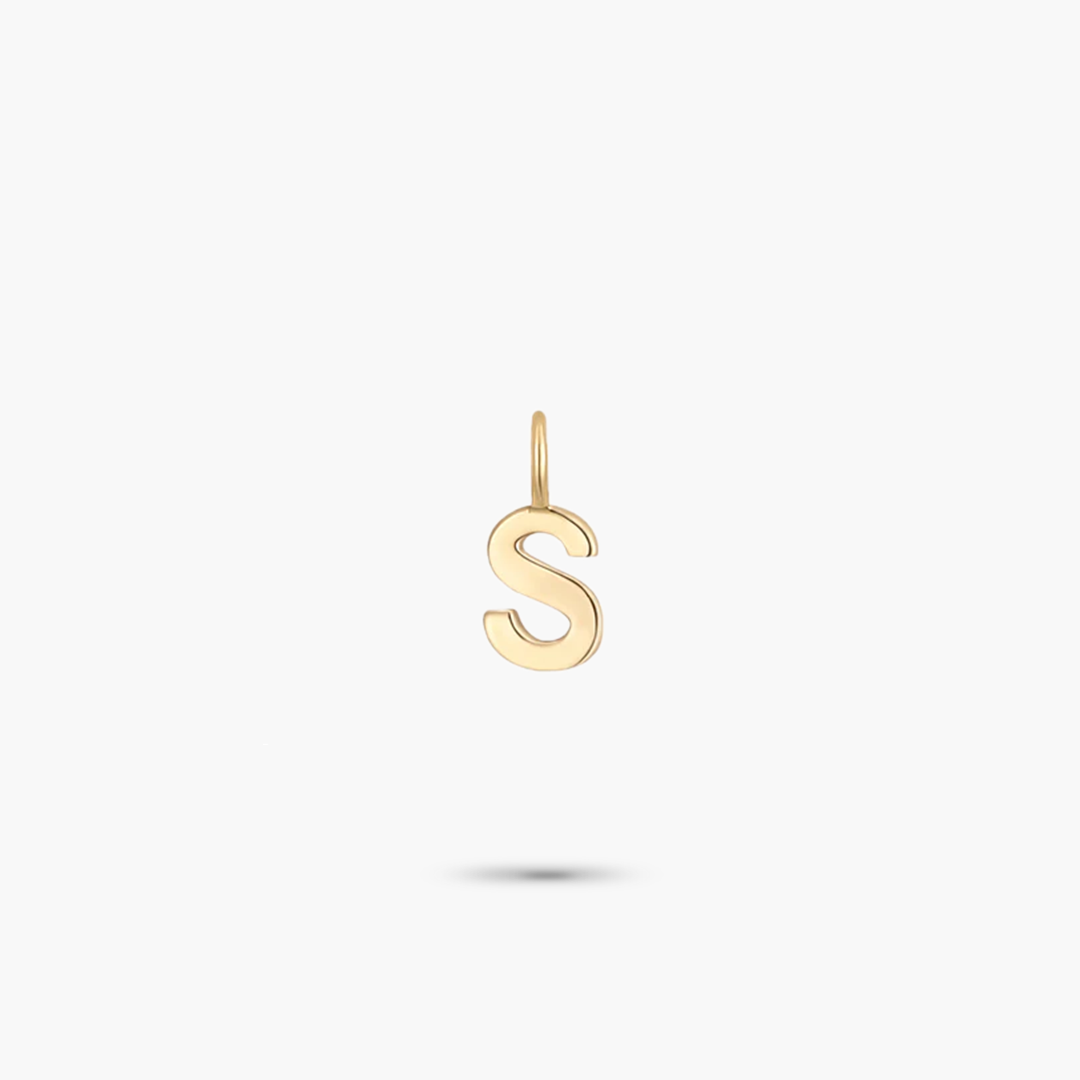 14K Yellow Gold Mini Alphabet Charm - Tiny Letter Pendant for Necklace, Bracelet & Jewelry Making - Perfect for Personalized Gifts, Birthdays & Special Occasions