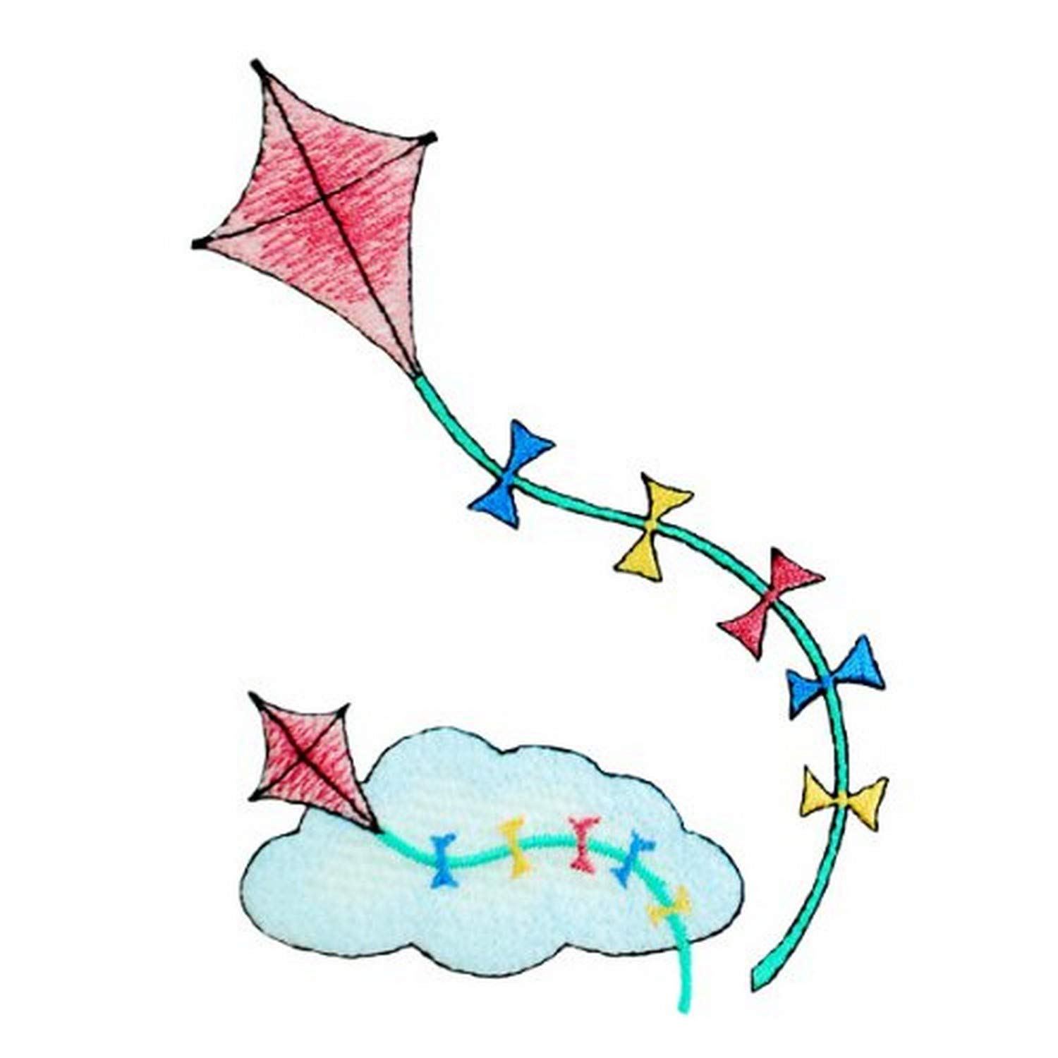 Expo Iron-on Embroidered Applique Patches - BaZooples Flying Kites Design (2-Pack) - Perfect for DIY Crafts, Jacket Decoration & Backpack Customization