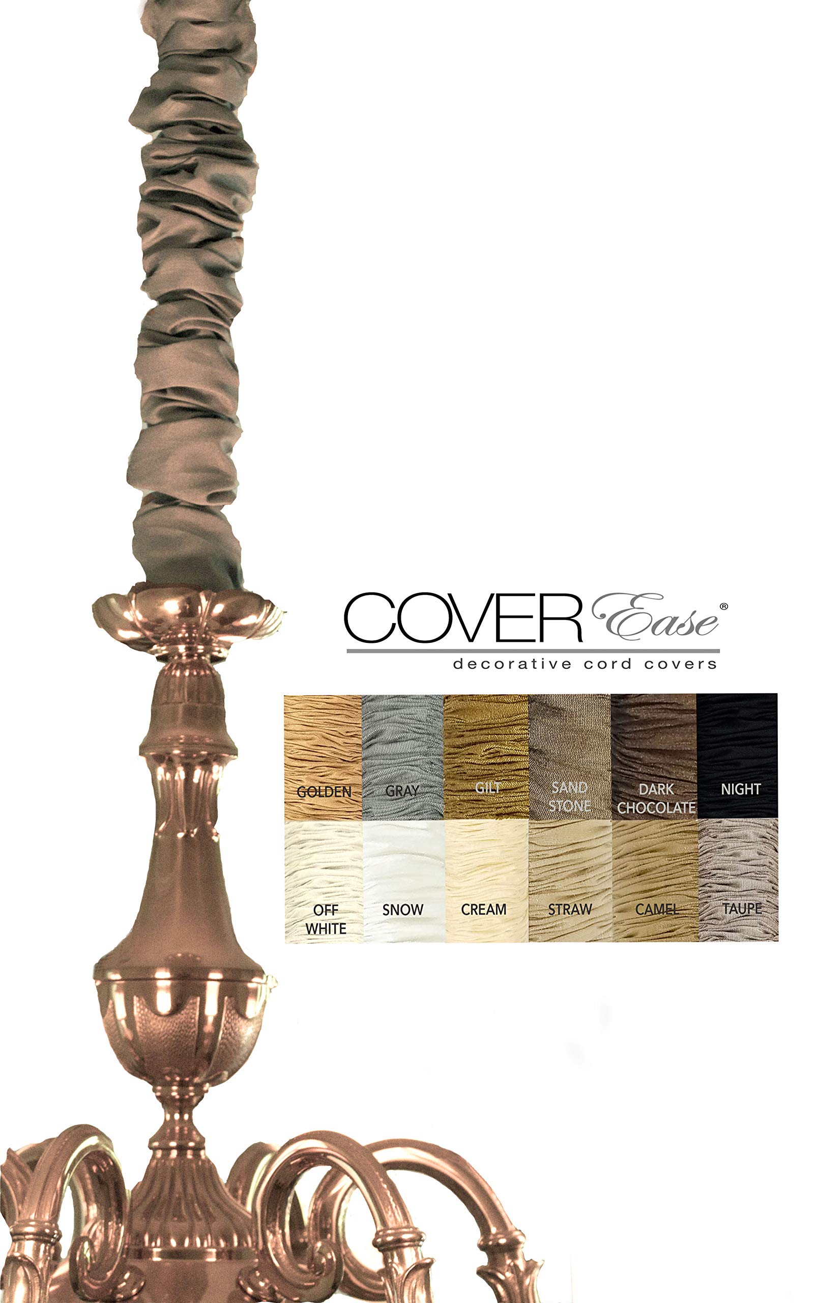 Sandstone CoverEase Chandelier Chain Cover 6 ft Long Taupe - Decorative Ceiling Fixture Chain Cover for Home, Restaurant & Wedding Decor