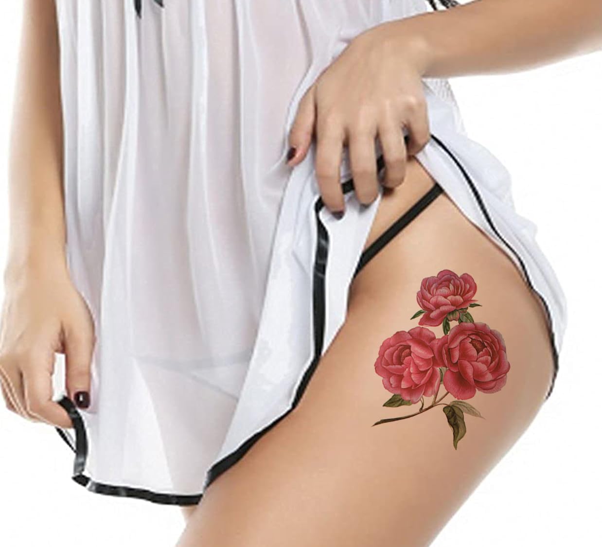 3D Temporary Tattoo Stickers for Men & Women - Waterproof Fake Tattoos with Flowers, Butterflies, Stars & Angel Designs - Realistic Body Art for Adults & Teens (19x9cm) - Perfect for Parties, Halloween, Cosplay & Honeymoon