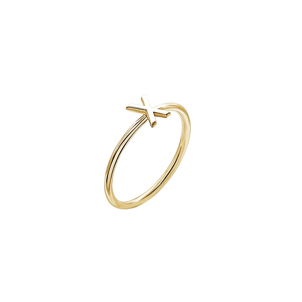 Amare Wear Initial Stackable Rings for Women - 24K Gold Plated Personalized Name Rings - Perfect for Gifts, Anniversaries, and Everyday Layered Jewelry Style