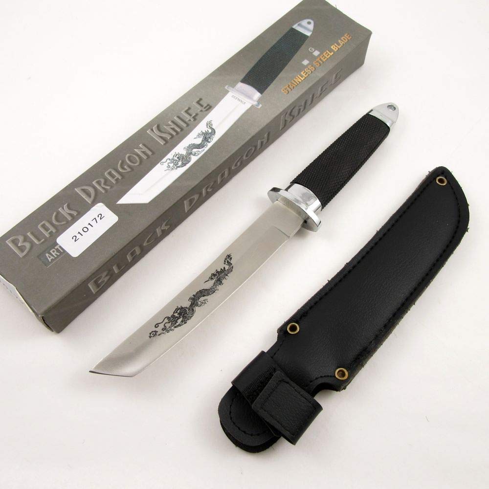 Szco Supplies Black Dragon Tanto Knife - Tactical Survival Blade for Outdoor Camping, Hunting & Self Defense