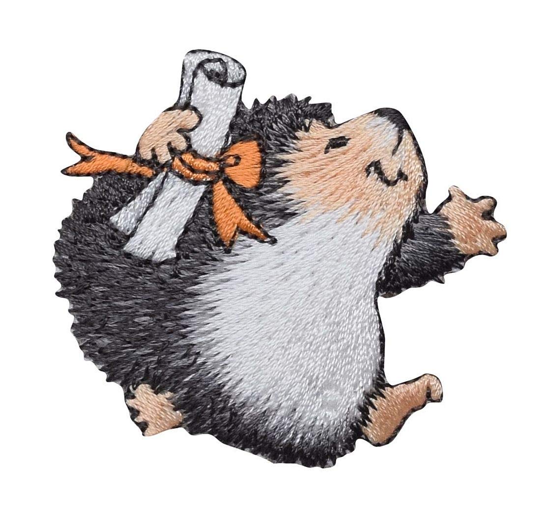 Graduation Hedgehog Embroidered Iron-On Patch - Perfect for School, Cap & Gown Decor, Diploma Gifts, and Graduation Party Favors