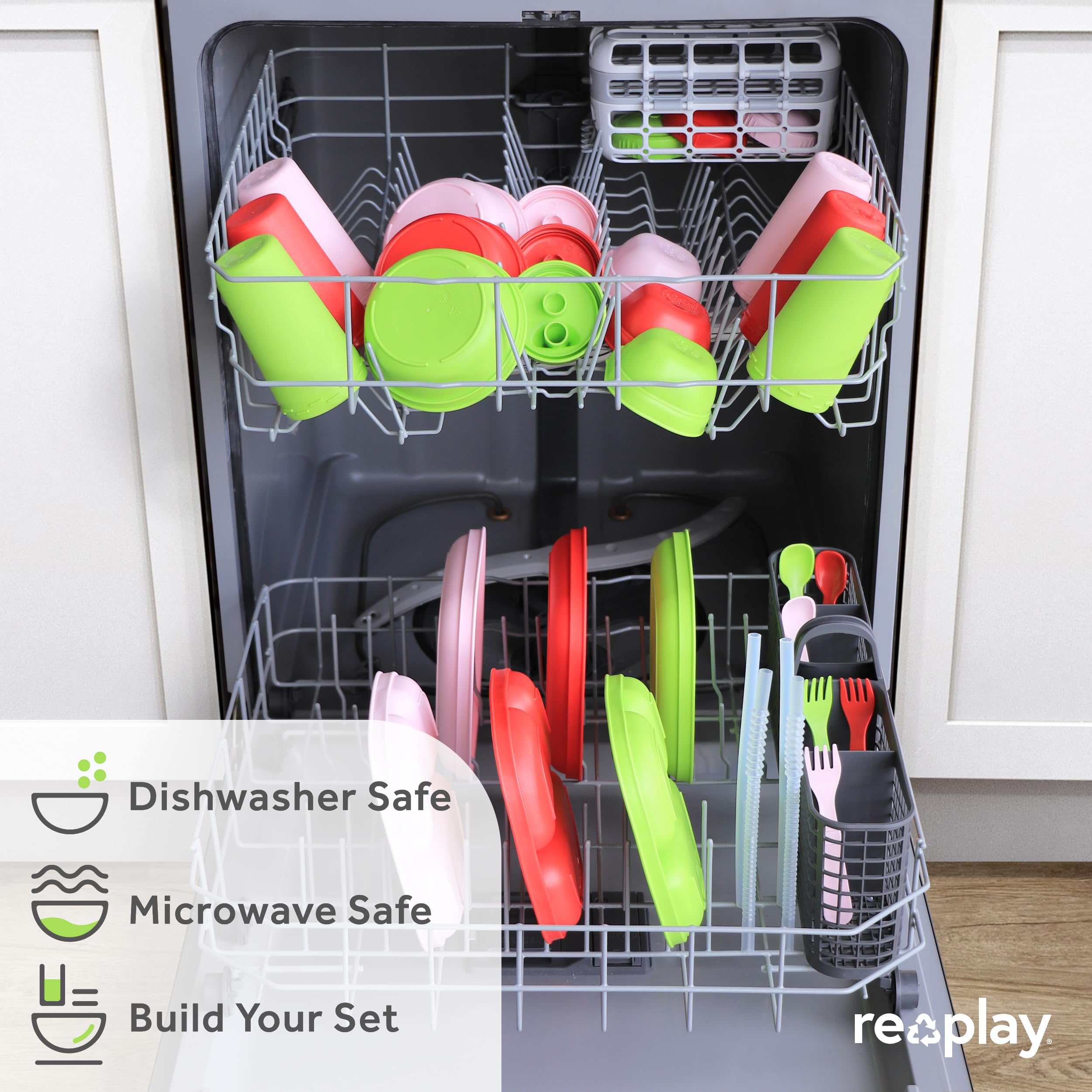 Re-Play Made in USA 10 Oz. Toddler Sippy Cups Set of 3 - BPA-Free Spill Proof Kids Cups, Dishwasher & Microwave Safe - Hard Spout Baby Sippy Cups 3.13