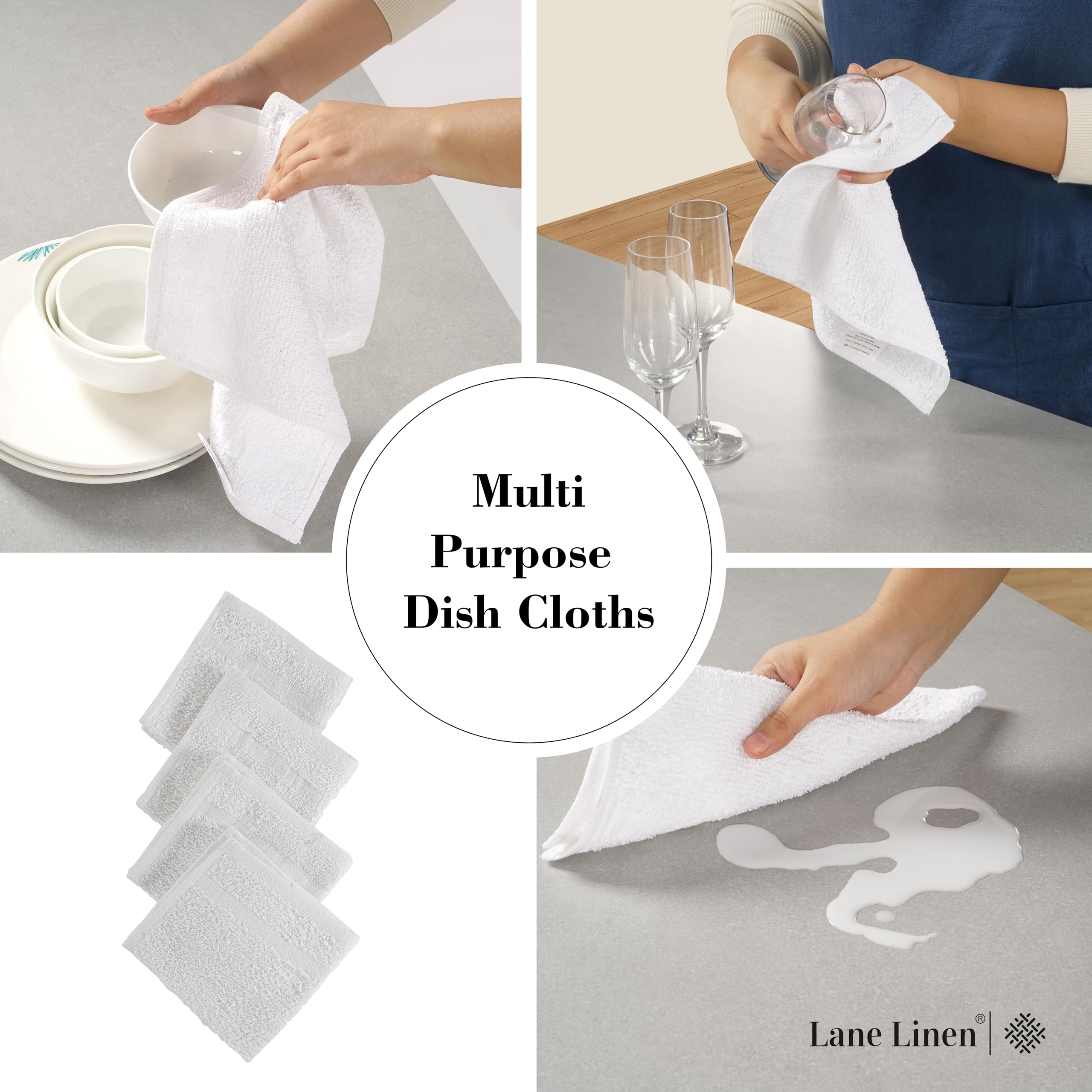 LANE LINEN 20-Piece Dish Towel Set - 100% Cotton Kitchen Towels, Heat Resistant Oven Mitts & Pot Holders (350°F) - Olive Green - Perfect for Dishwashing, Cooking & Baking