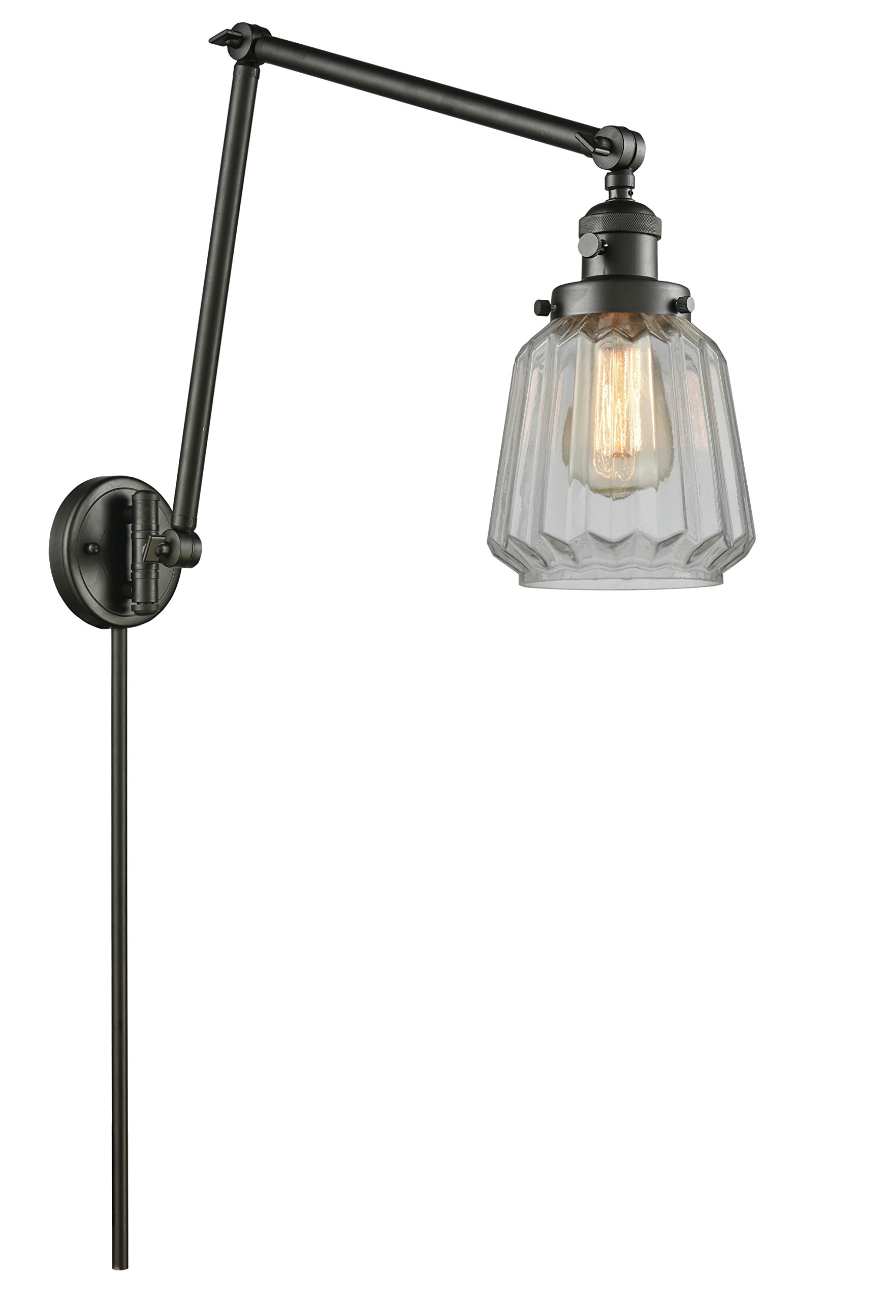 Vintage Dimmable LED Swing Arm Lamp - Oil Rubbed Bronze Finish, Adjustable Desk Light for Reading & Office Work (Innovations 238-OB-G142-LED)