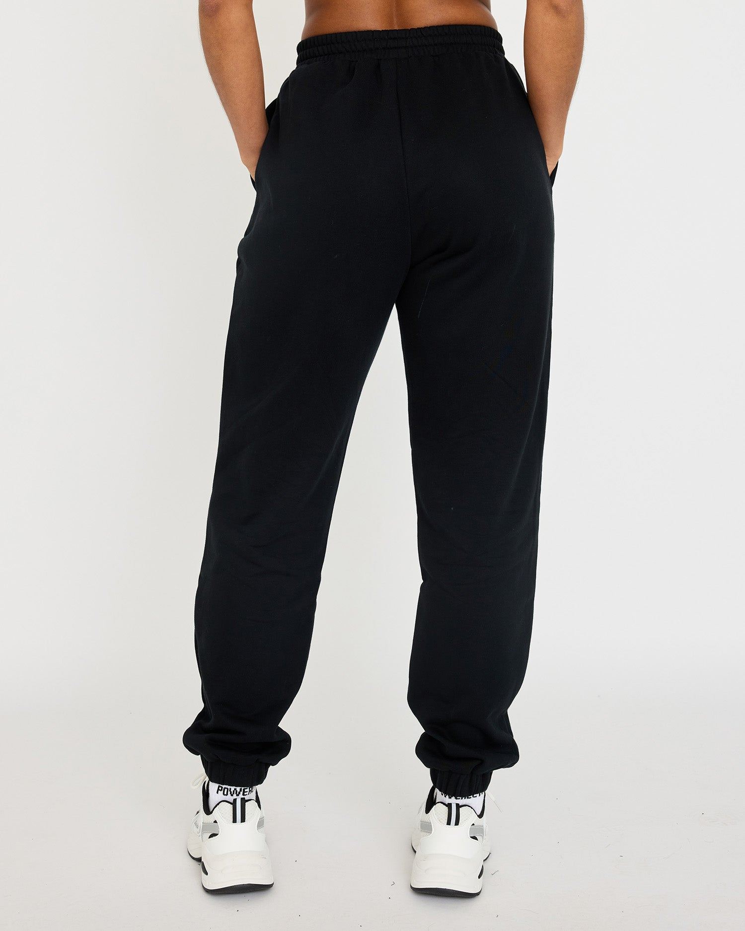 Powerlete Evolve Women's Oversized Joggers - Blackout Color, High Waisted Lounge Pants for Yoga, Running & Casual Wear