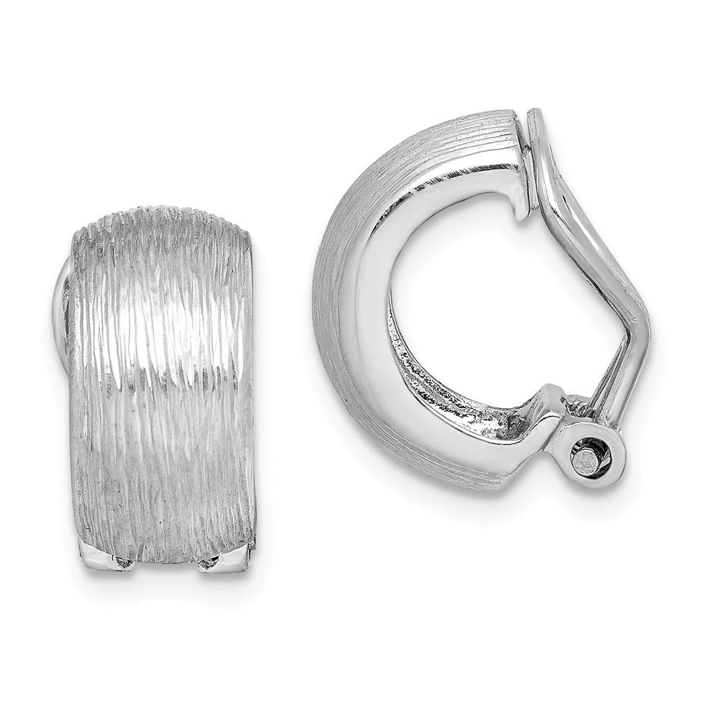 Sterling Silver Rhodium-Plated Omega Back Clip-On Earrings for Women - Hypoallergenic Non-Pierced Fashion Jewelry for Parties, Weddings & Everyday Wear