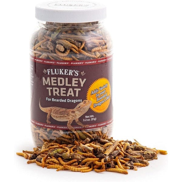 Fluker's Freeze Dried Medley Bearded Dragon Treat - High Protein Reptile Food for Adult & Juvenile Bearded Dragons - Perfect for Feeding, Training & Nutritional Supplement