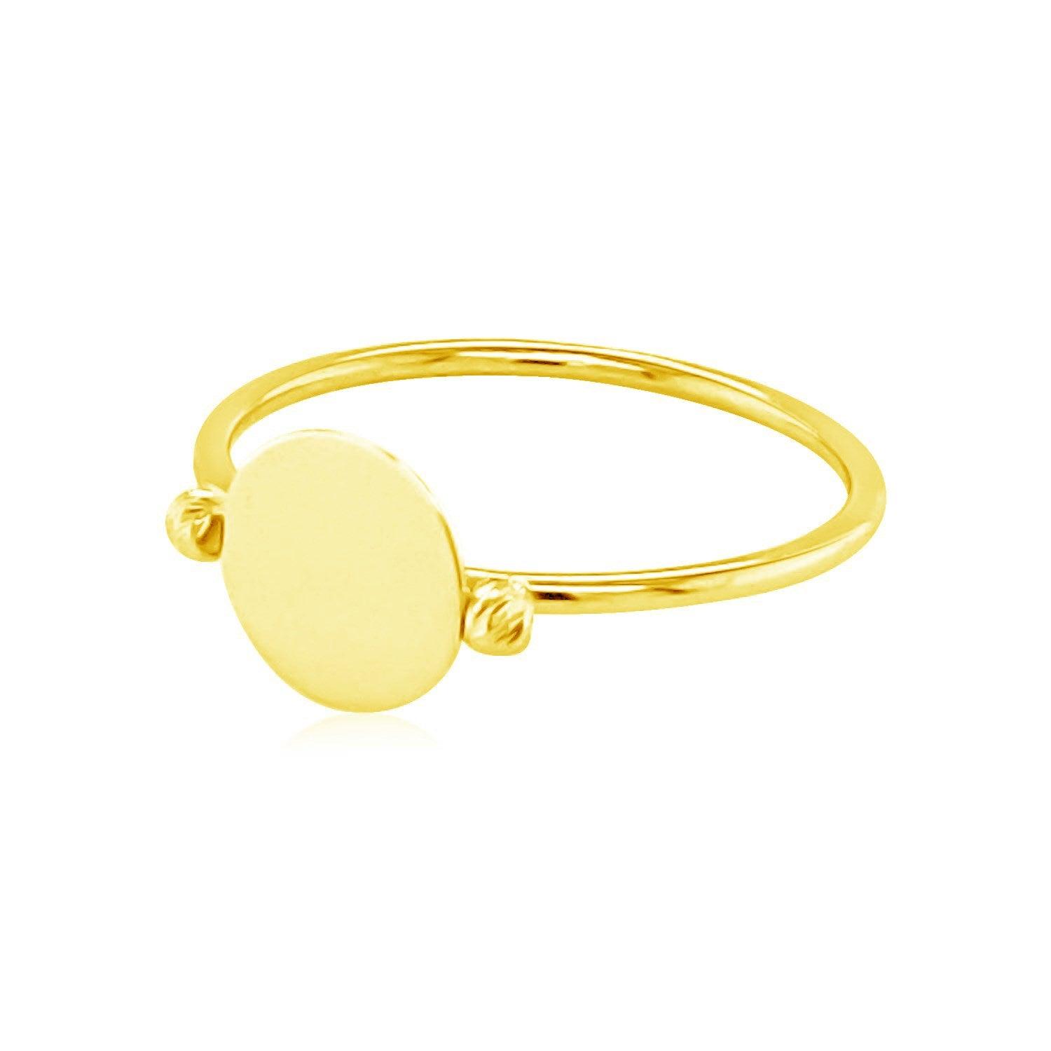 14K Yellow Gold Oval Ring for Women - Elegant Polished Oval Design - Perfect for Engagement, Wedding, Anniversary & Everyday Wear