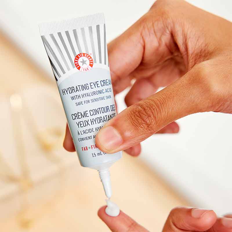 First Aid Beauty Hydrating Eye Cream with Hyaluronic Acid - Dark Circle & Puffiness Reduction - Moisturizing Treatment for Under Eyes - Perfect for Night & Day Use