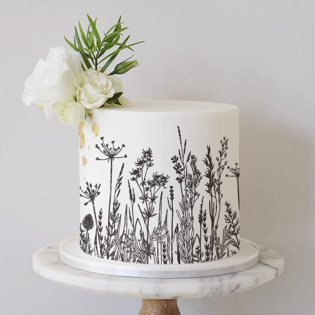 Eforcase Silicone Cake Stencils & Fondant Mat - Flower Lace Impression Mold for Wedding Cake Decorating, Reusable DIY Cupcake Borders - Perfect for Wedding, Birthday, and Party Dessert Decorations