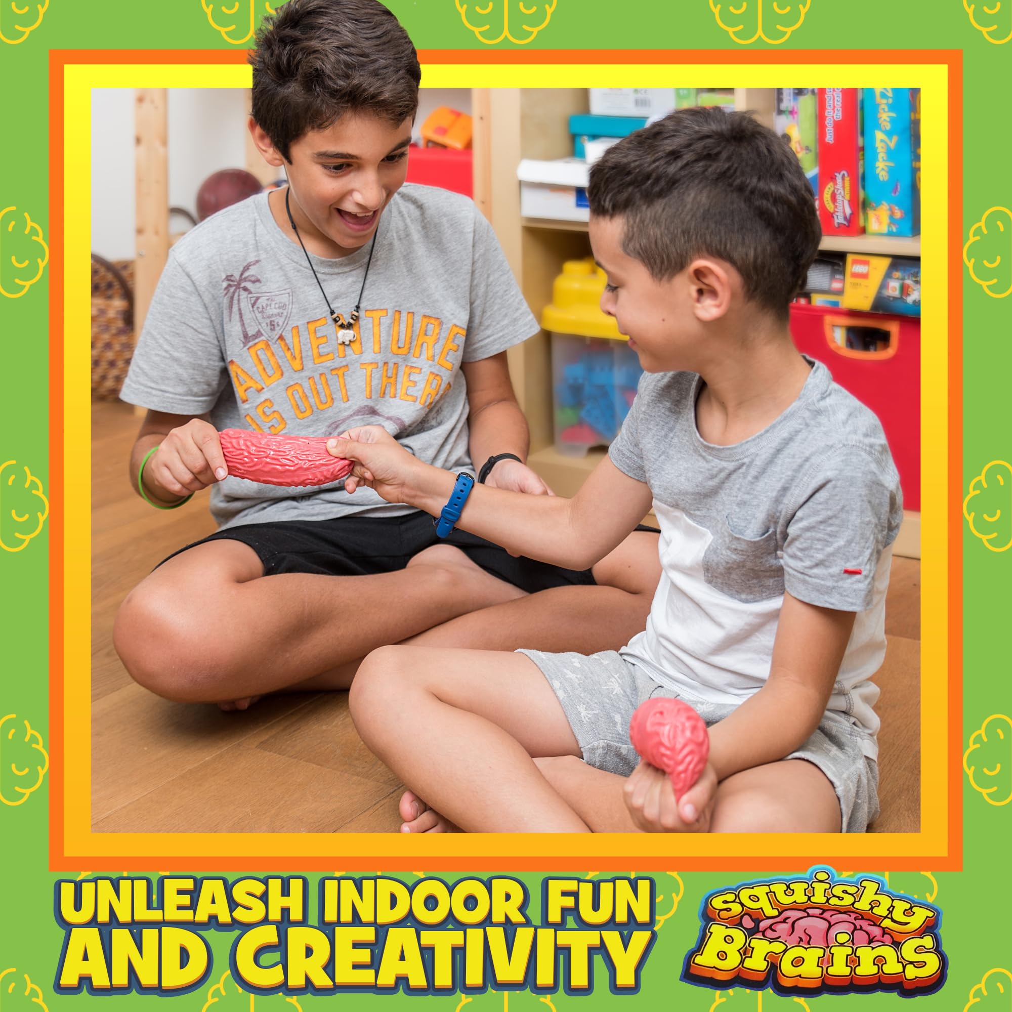 IPIDIPI Squishy Brain Fidget Toys - 3 Pack Stress Relief Sensory Balls for Kids & Adults | Easter Basket Stuffers, Classroom Rewards, Birthday Party Favors | Fun Anxiety Relief & Focus Aid for Office, School, Travel