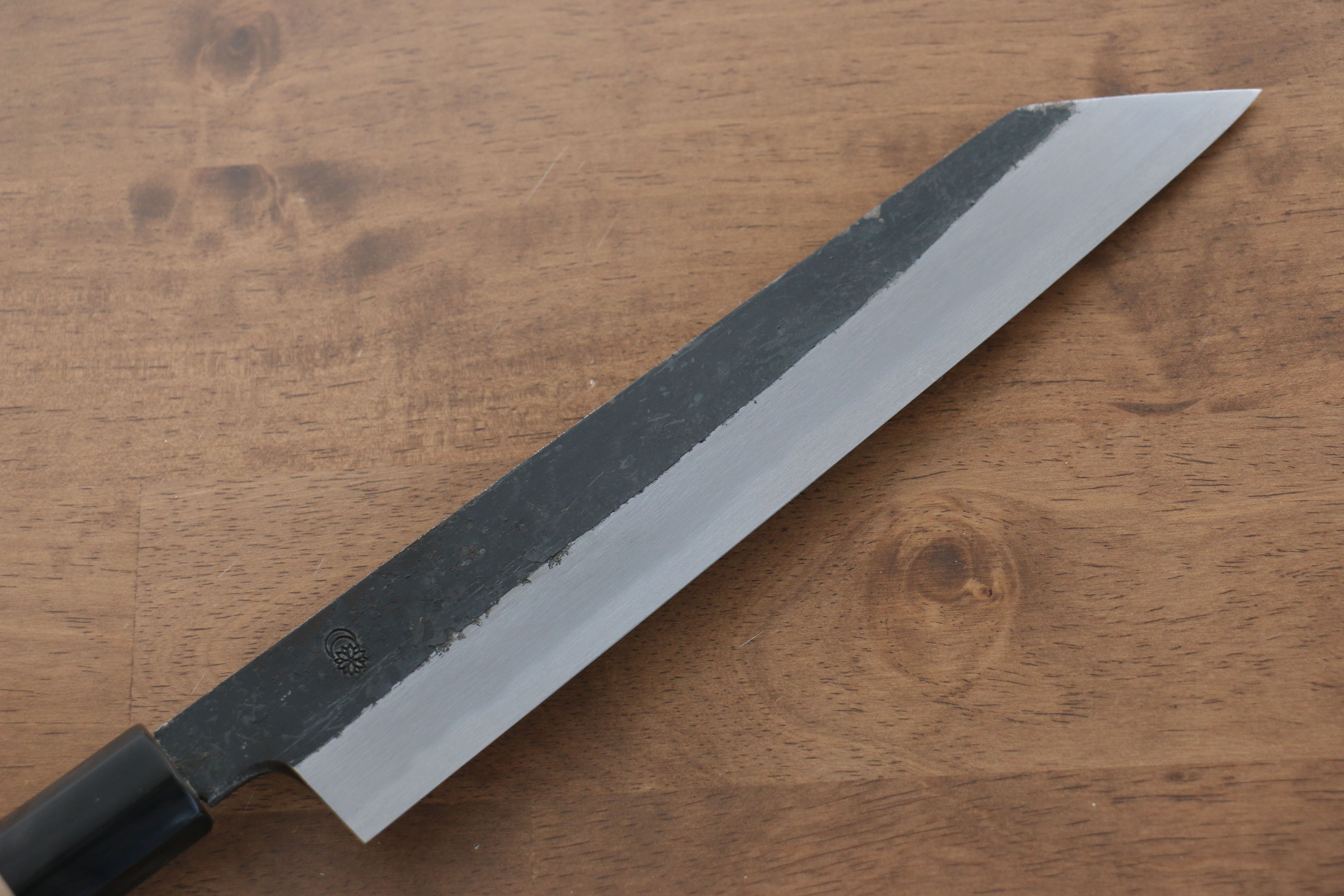 Premium Kikuzuki White Steel No.2 Black Kiritsuke Gyuto Knife 240mm - Japanese Chef Knife with Magnolia Wood Handle - Perfect for Sushi, Meat Slicing & Professional Kitchen Use