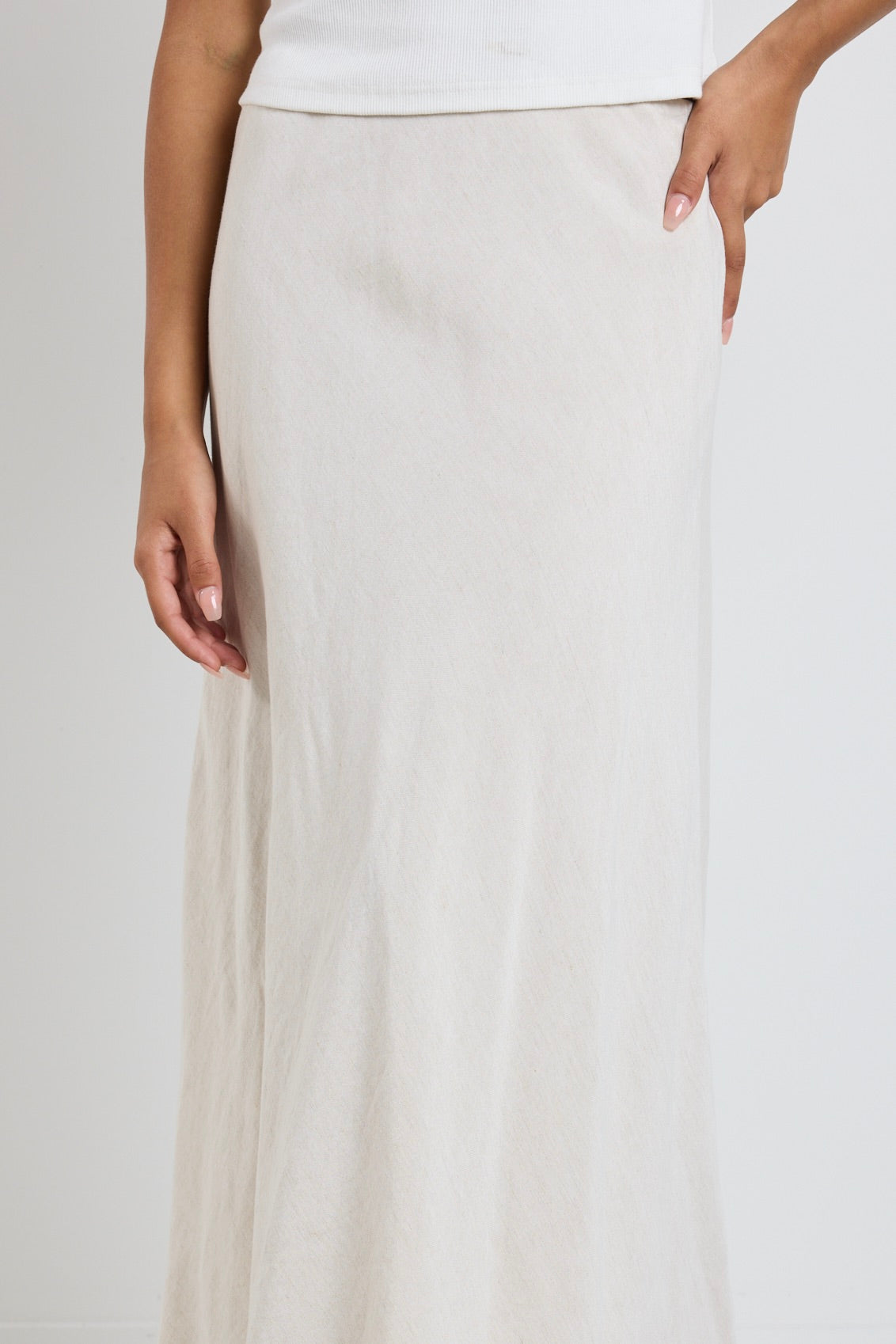 Lagos Natural Linen Blend Bias Cut Maxi Skirt - Women's Flowy Summer Beach Skirt for Vacation, Boho Outfits & Casual Wear