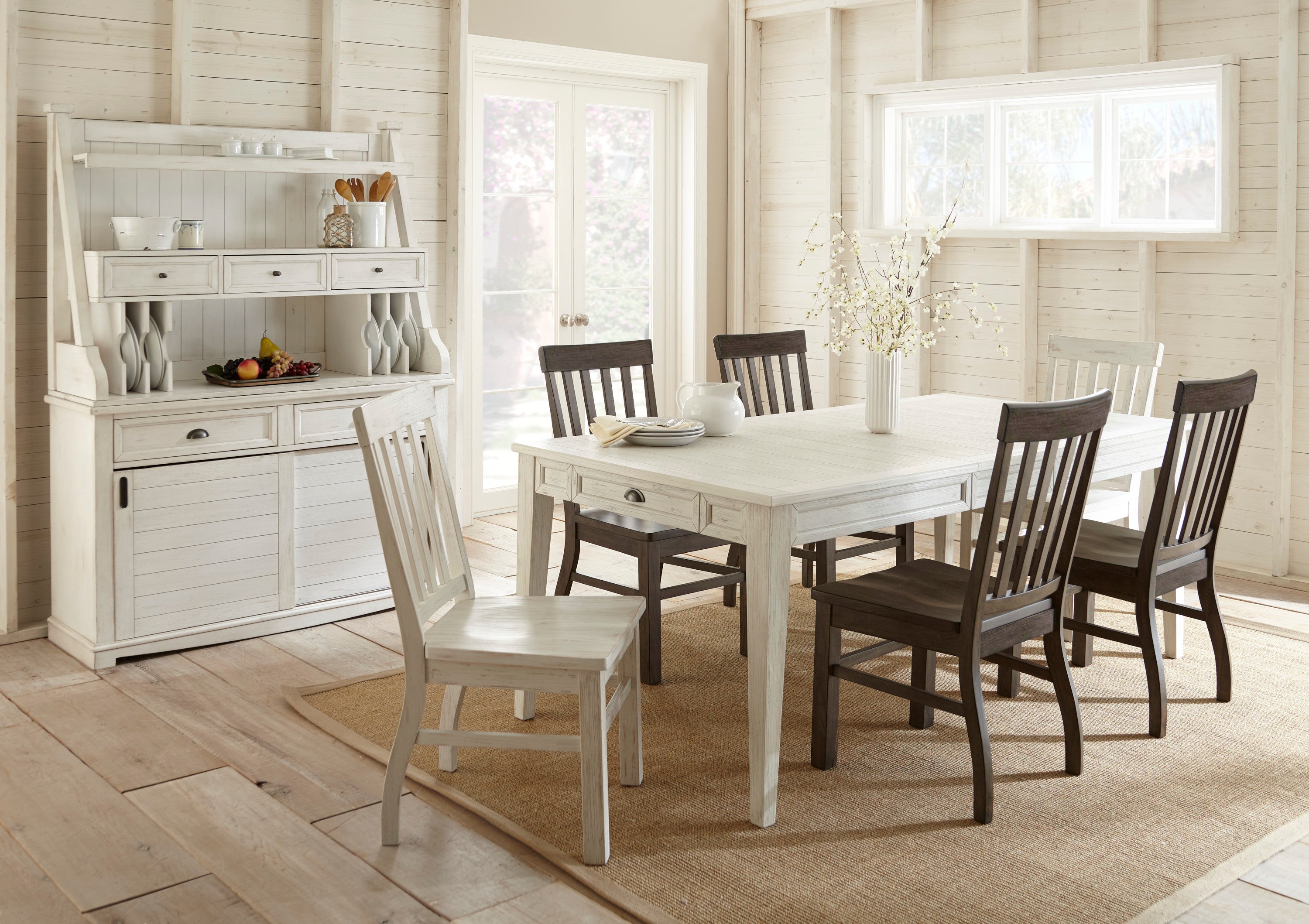 Dark Oak Side Chair Set of 2 - Solid Wood Farmhouse Dining Chairs with Distressed Finish & Comfortable Scooped Seat - Perfect for Kitchen, Dining Room, and Farmhouse Decor