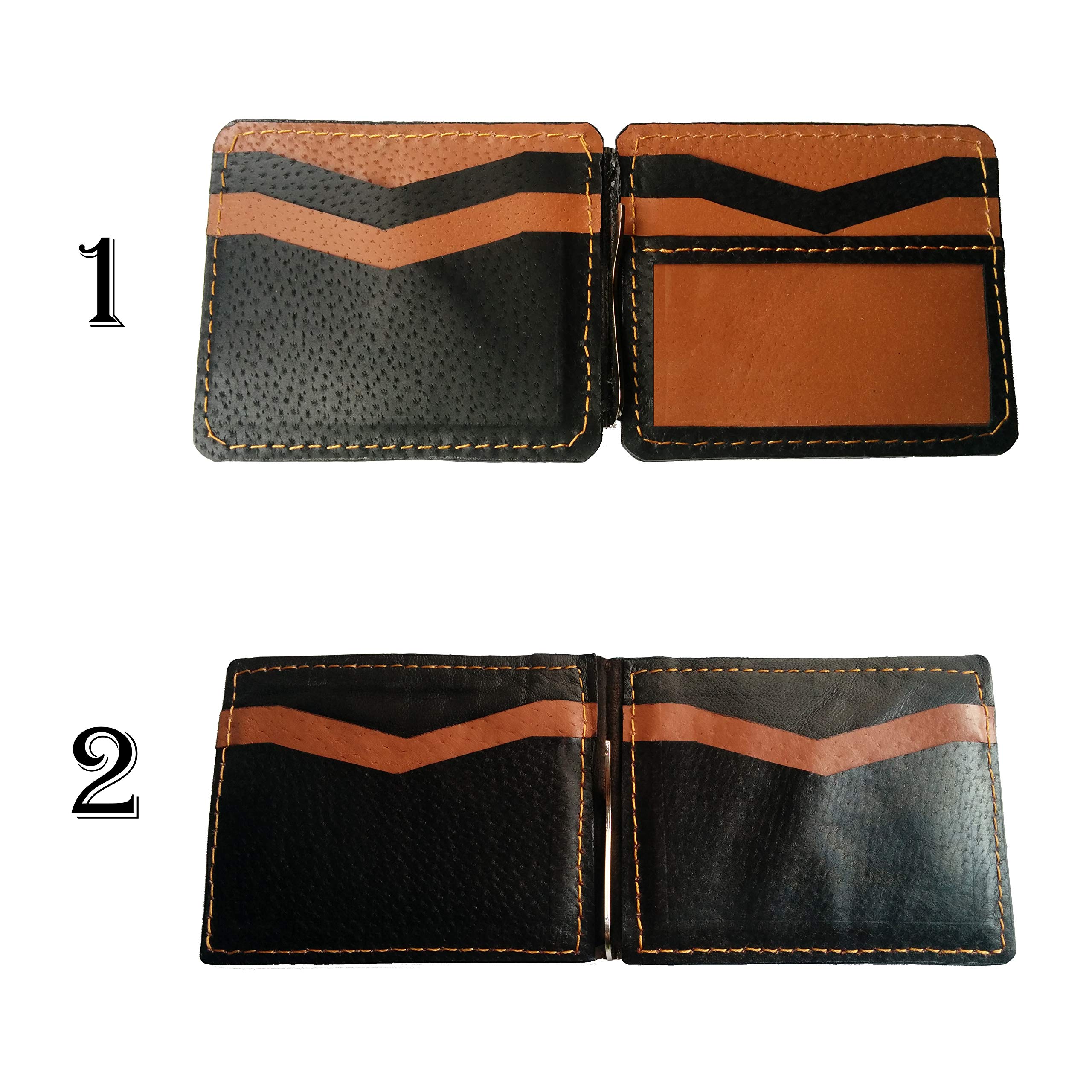 3D Genuine Leather Men's Wallet - Handmade Cobra Snake Python Anaconda Carved Tooled Design with Money Clip | Custom Personalized Airbrush Art Wallet for Everyday Use & Gift Giving