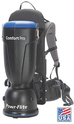 Powr-Flite 10 Quart Premium Backpack Vacuum Cleaner - Lightweight, Ergonomic Design for Professional Cleaning - Ideal for Hotels, Offices, and Commercial Spaces