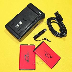 2X 1350mAh Extended Slim Battery with Universal Travel Dock & Quick USB Charger for Tracfone LG 328BG Cellphone - Perfect for Travel, Home & Office Use