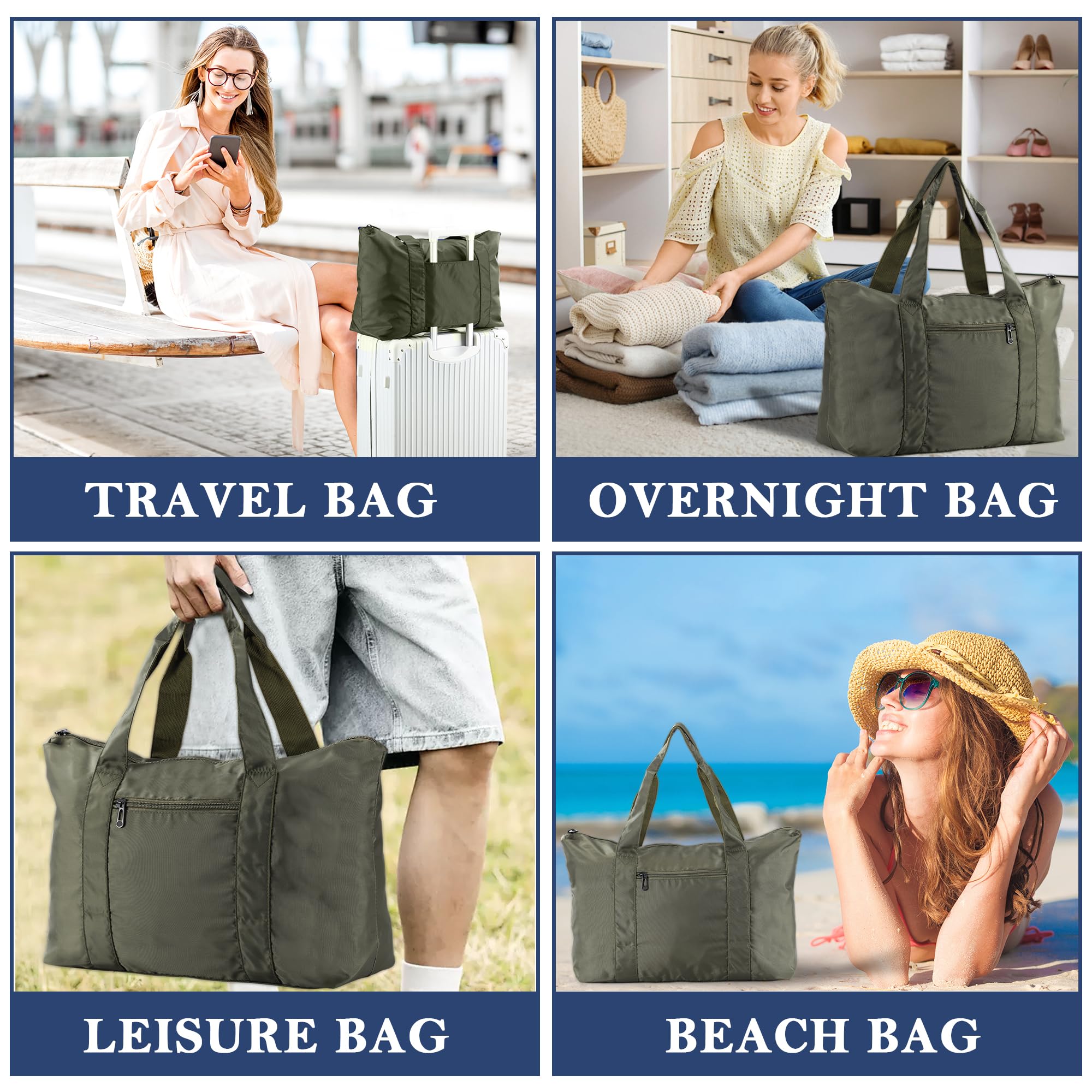 Lightweight Travel Duffle Bags - Packable Luggage & Tote Bag for Gym, Weekend Trips & Airplane Carry-On | Water-Resistant & Foldable