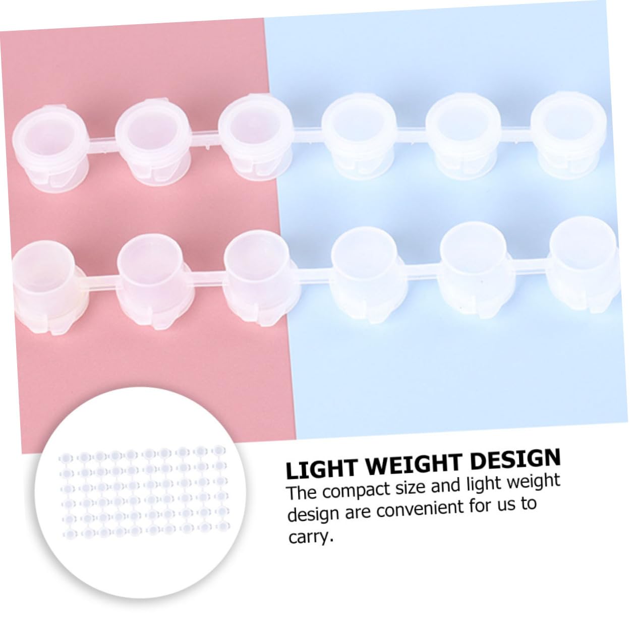 NUOBESTY 90 Pcs Empty Paint Pots with Lids - Clear Epoxy Paint Strips & Mini Cups for Watercolor, Acrylic Paints - Perfect for Kids Art Projects, DIY Crafts, and Artist Storage (White)