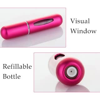 SSM Mart Refillable Travel Perfume Atomizer - 5ml Portable Perfume Spray Bottle for Women & Men | Compact Fragrance Container for Purse, Gym Bag & Airplane Travel | Leak-Proof Essential Oil Dispenser