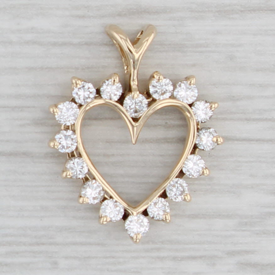 0.44 Carat Diamond Heart Pendant Necklace in 14K Yellow Gold - Elegant Drop Pendant for Women, Perfect for Valentine's Day Gifts, Anniversary & Everyday Wear