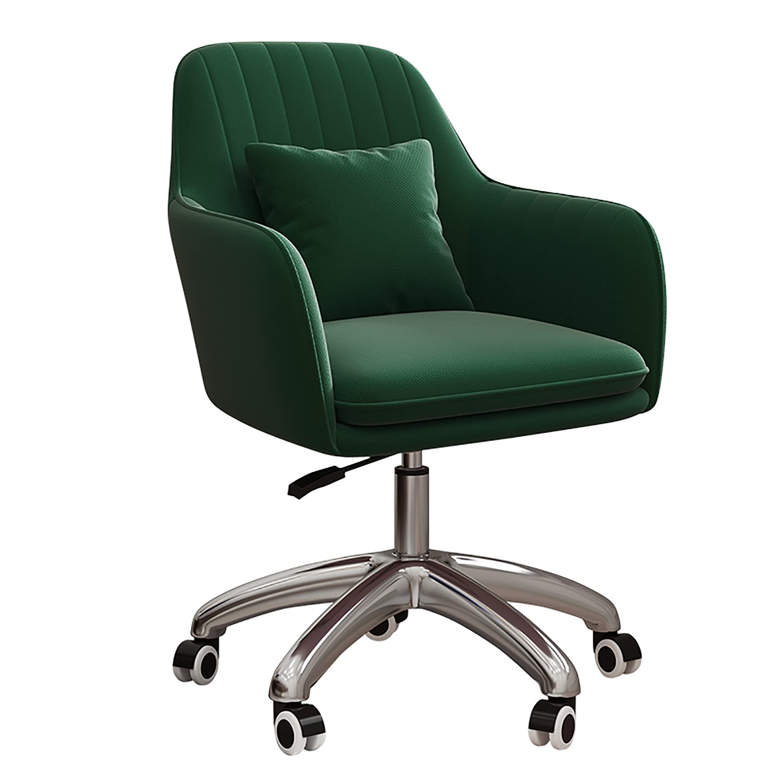 Ergonomic Velvet Swivel Desk Chair - Soft Comfortable Adjustable Height Home Office Chair for Work & Relax - Tufted Upholstered Executive Task Chair - Green (60x60x80-90cm) - Perfect for Home Office, Study Room, Gaming Setup & Vanity Dressing Area