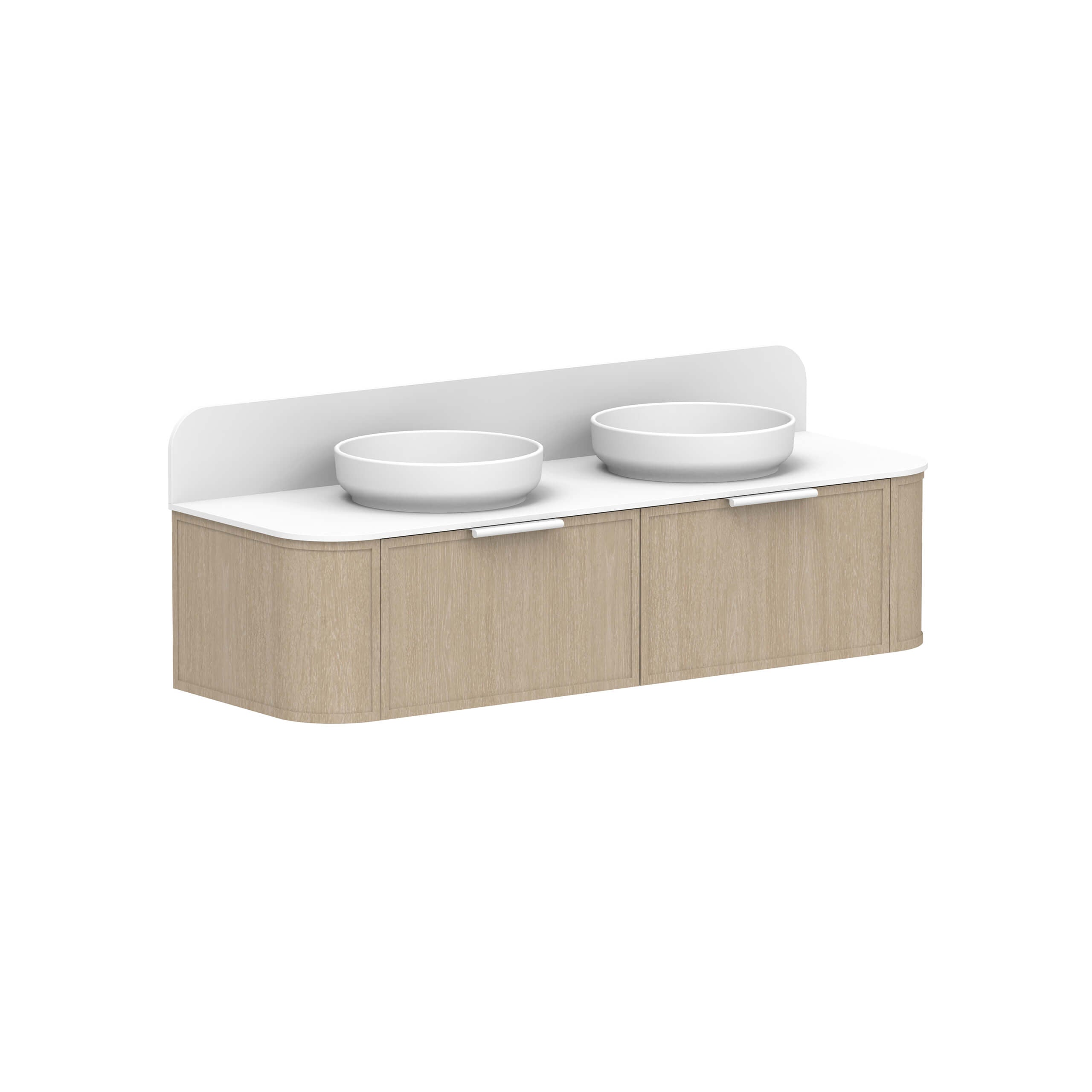 ADP Flo All Drawer Slim Wall-Mounted Vanity with Durasein Solid Surface - Modern Bathroom Storage Solution for Small Spaces