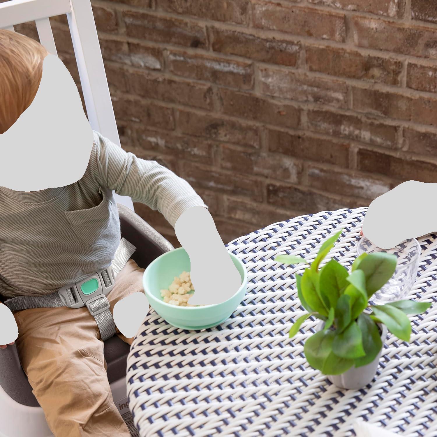 Ingenuity SmartClean Toddler Booster Seat - Adjustable High Chair for Babies & Kids, Easy to Clean, Portable Feeding Seat for Home, Travel & Restaurants