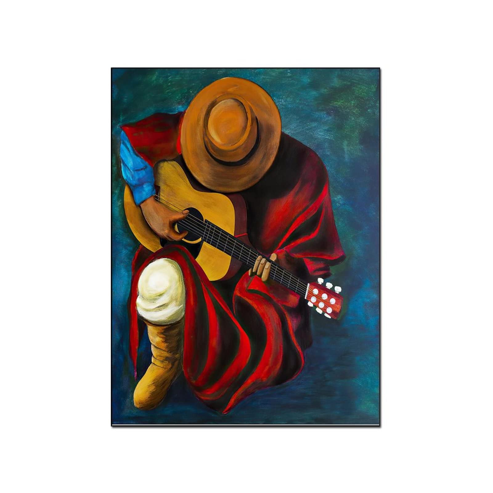 Albert Kopper Gaucho Serenade Art Print - 12x16 Inch (30x40cm) Framed Canvas Wall Art for Bedroom, Living Room & Office Decor | Western Cowboy Theme Painting | Perfect Gift for Home & Office Decoration