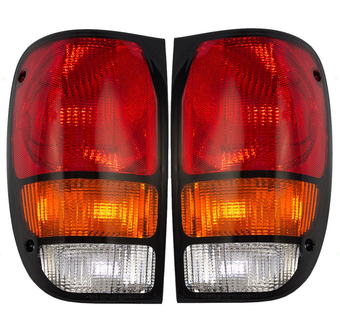 RAREELECTRICAL Replacement Tail Lights Compatible with 1994-1997 Mazda B2300 B4000 - Part Numbers MA2801108, ZZMO51150, MA2800108, ZZMO51160 - Perfect for Truck Restoration & Nighttime Safety