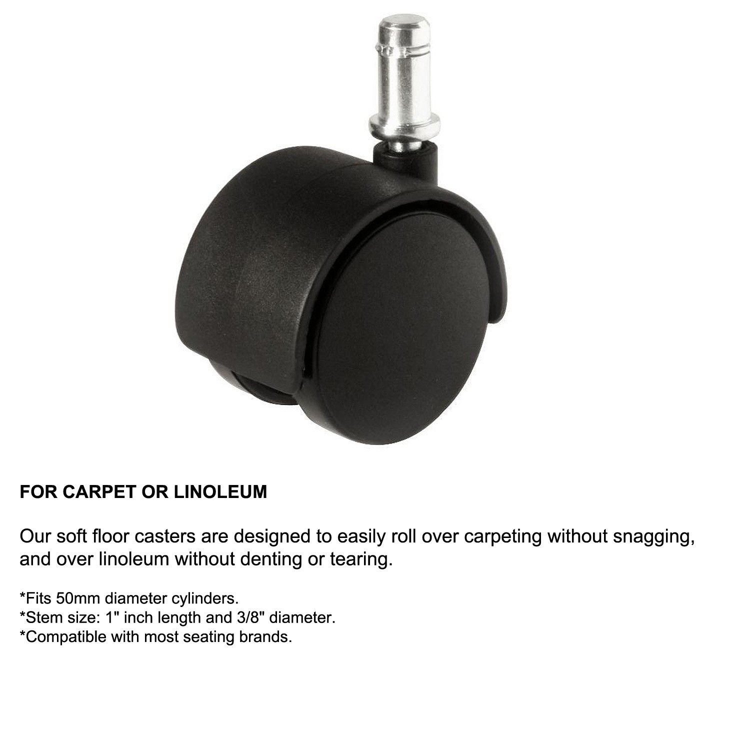 360 Degree Rolling Adjustable Massage Therapy Swivel Stool for Carpet & Hard Floors - 300lb Weight Capacity, Black Vinyl - Perfect for Chiropractors, Salons & Home Office Use